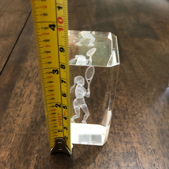 3D Laser Etched Tennis Player Paperweights - Picture 5 of 12